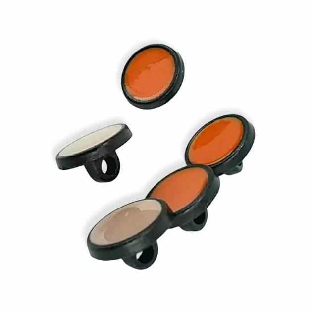 12 mm - 19 L Enamel Blouse and Shirt Button Silvery Metal Shank Button E 1304 MN