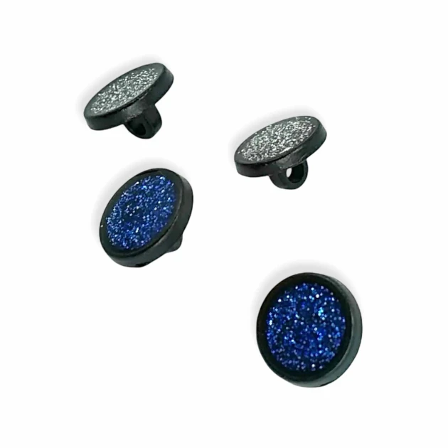 12 mm - 19 L Enamel Blouse and Shirt Button Silvery Metal Shank Button E 1304 MN