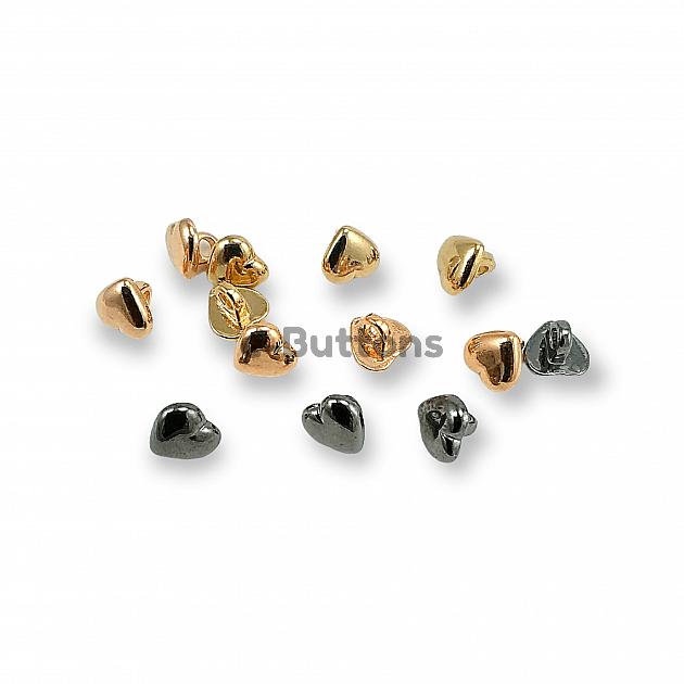 Metal Leg Button Heart Shaped 9 mm - 18 Size E 1470