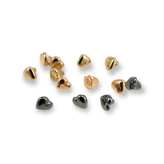 9 mm - 18 Boy Kalp Şekilli Metal Ayaklı Düğme E 1470