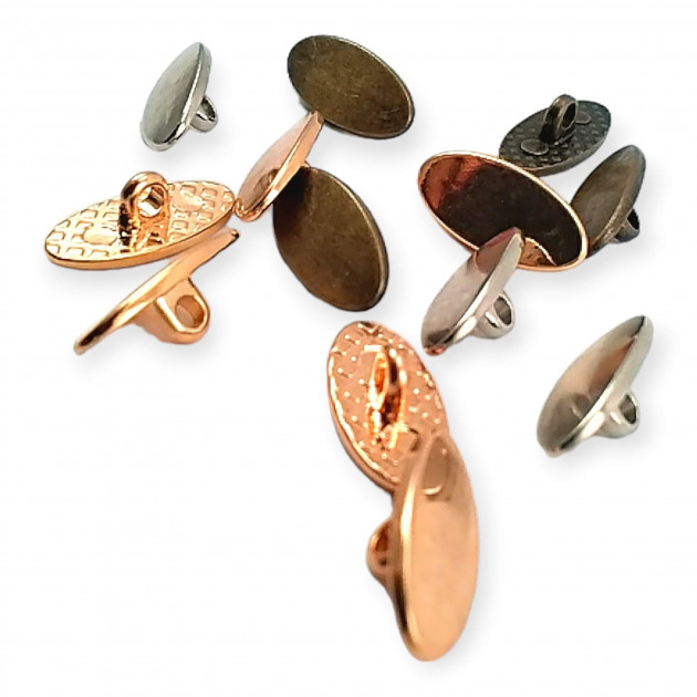 Oval Metal Shank Button 20 mm X 9 mm E 1604