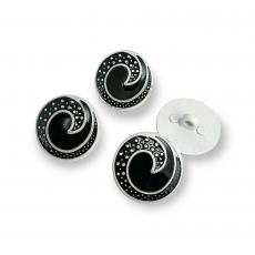 22 mm - 34 L Enameled Jacket and Cardigan Button Black and White Enameled Button E 1679 SB 22 mm - 34 L Enameled Jacket and Cardigan Button Black and White Enameled Button E 1679 SB