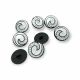 22 mm - 34 L Enameled Jacket and Cardigan Button Black and White Enameled Button E 1679 SB