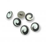 Transparent Enameled Button Jacket and Coat Cufflinks 17 mm - 28 L E 1680