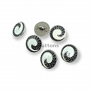 Transparent Enameled Button Jacket and Coat Cufflinks 17 mm - 28 L E 1680