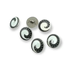 Transparent Enameled Button Jacket and Coat Cufflinks 17 mm - 28 L E 1680
