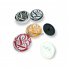 Enamel Shank Button Jacket Button Decorative Patterned Metal 20 mm - 31 L E 212 MC
