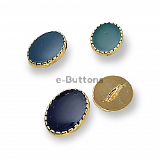 16 x 12 mm Oval Metal Shirt Button with Scalloped Edges E 479