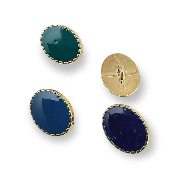 16 x 12 mm Oval Metal Shirt Button with Scalloped Edges E 479