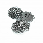 Dekoratif Desenli Ayaklı Düğme Kaban 25 mm - 40 boy E 832