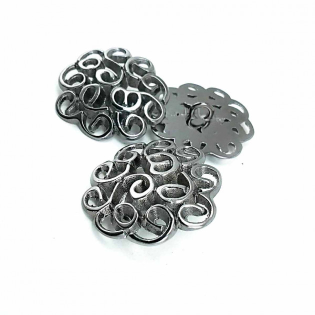 Dekoratif Desenli Ayaklı Düğme Kaban 25 mm - 40 boy E 832