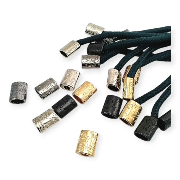 Desenli Ve Estetik Tasarımlı Metal Bağ Ucu 5 mm Kordon Girişli E 1107