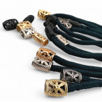 Çiçek Desenli Metal Bağ Ucu 5 mm Kordon Girişli Estetik Tasarımlı E 1319