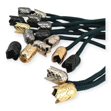 Tulip Model 6 mm 0,24" Cord Entry Metal Cord End Patterned and Aesthetic Design E 1464