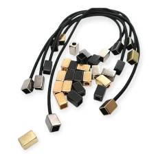  Cord End Cube Shape 6.5 x 10 mm Inlet 3.5 mm - 0,14" E 2152