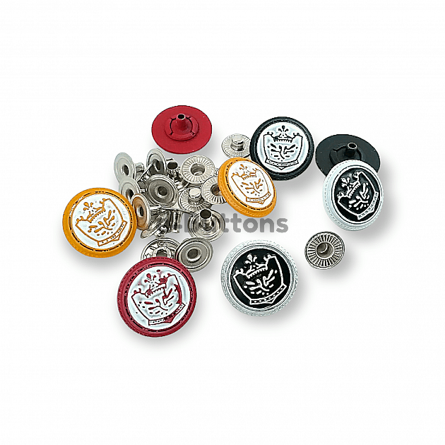 Snap Button Cup Crown Logo 19 mm 30 Size 54 System Set of 4 E 1448