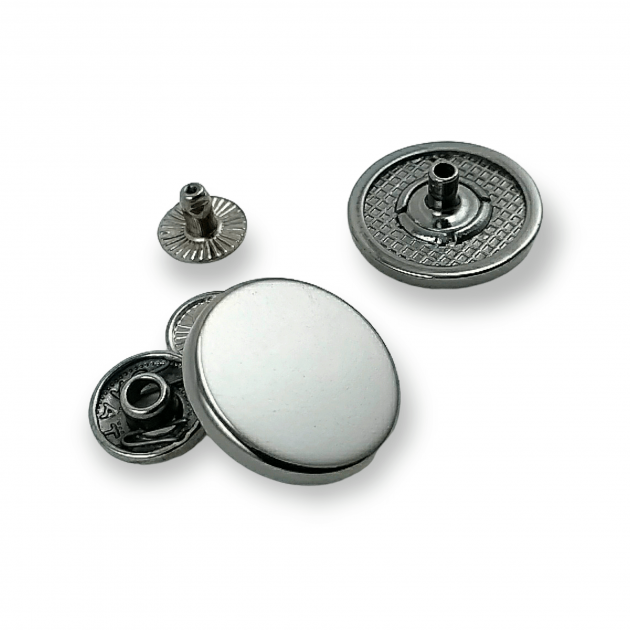 20 mm - 34 Boy Metal Ayaklı Düğme Desensiz Hafif Bombeli E 1479