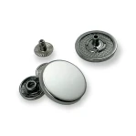 20 mm - 34 Size Metal Shank Button Patternless, Slightly Curved E 1479