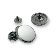 20 mm - 34 Size Metal Shank Button Patternless, Slightly Curved E 1479