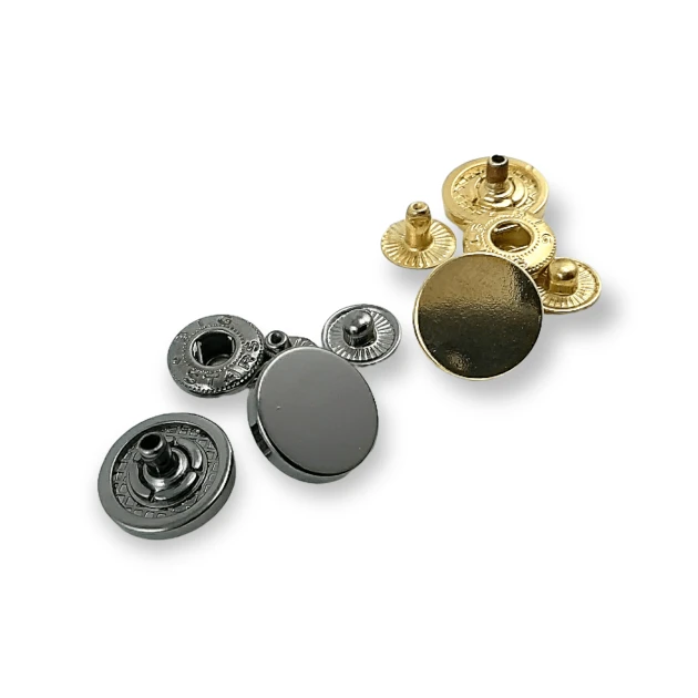 15 mm - 24 Size Flat Coin Type Snap Button 54 System Set of 4 E 1957