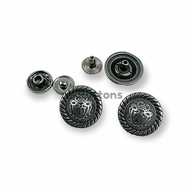 17 mm Snap Buttons  For Jackets 27L - 11,16" - 54 System Set of 4 E 512