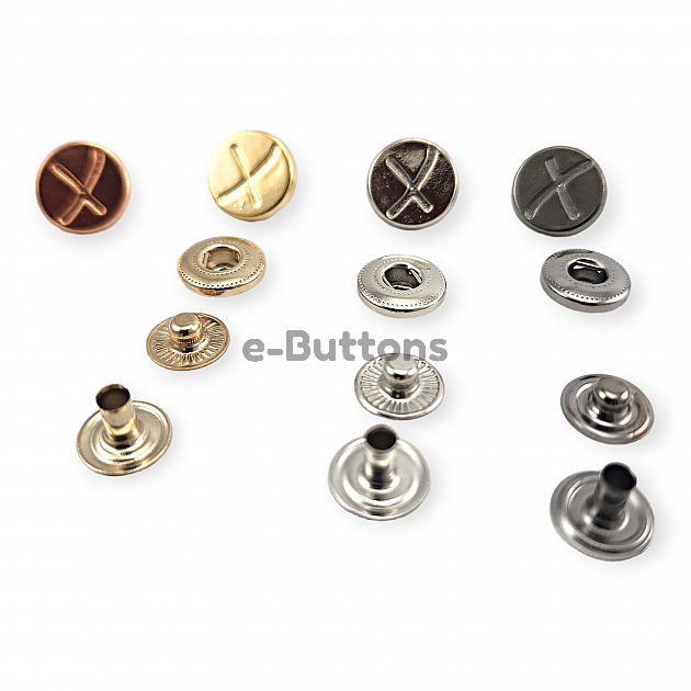 15 mm 5/8" Snap Button 26 L X Patterned Coat Button E 521