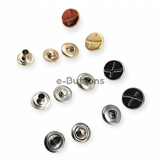 15 mm 5/8" Snap Button 26 L X Patterned Coat Button E 521