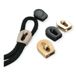 Single Hole Metal Cord Stopper with Side Squeeze Bridge, 10x3.5 mm - E-2251