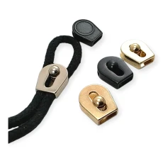 Single Hole Metal Cord Stopper with Side Squeeze Bridge, 10x3.5 mm - E-2251