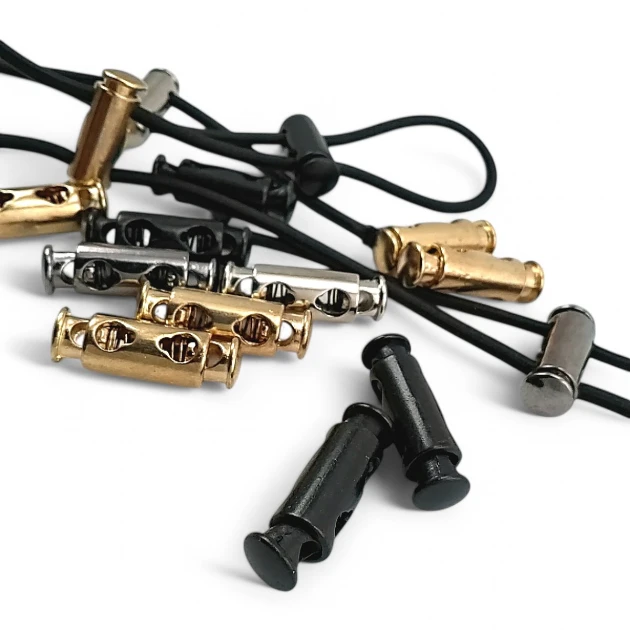 4 mm Hole Diameter Two Hole Metal Stopper Top - Bottom Press Cylinder Model - Zamak Stopper E 1365