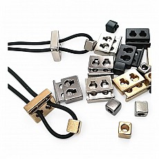 Two Hole Metal Stopper 4.5 mm - 0,18" Hole Diameter Top Press Cube Bead Combination E 2035 - E 1804