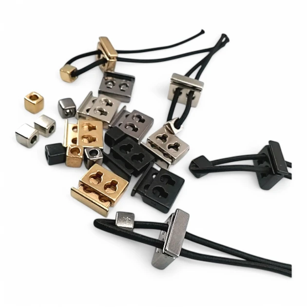 Two Hole Metal Stopper 4.5 mm - 0,18" Hole Diameter Top Press Cube Bead Combination E 2035 - E 1804