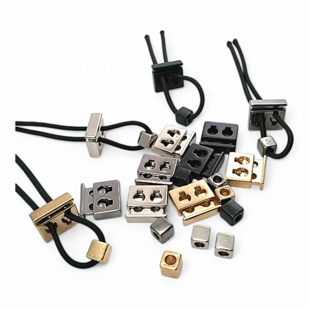 Two Hole Metal Stopper 4.5 mm - 0,18" Hole Diameter Top Press Cube Bead Combination E 2035 - E 1804