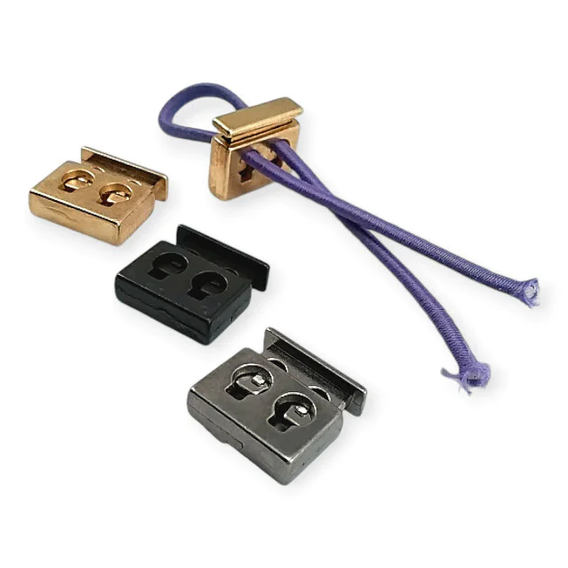 Cord Stopper 4 mm Lace Diameter Square Stopper 2 Hole Metal B0021