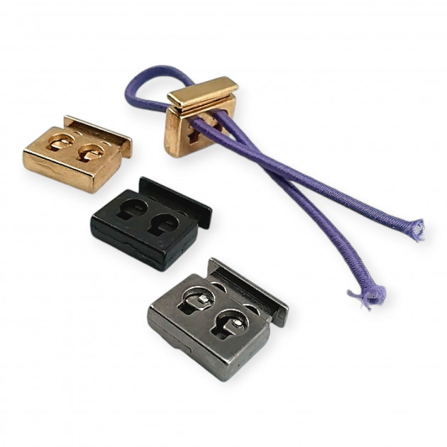 Metal Stoper İki Delikli 4,5 mm Delik Çaplı Üstten Basmalı - Dikdörtgen Model - Zamak Stoper E 2035