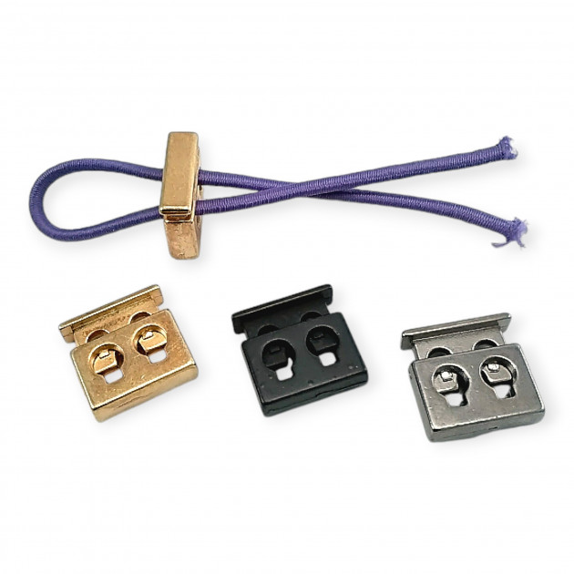 Metal Stoper İki Delikli 4,5 mm Delik Çaplı Üstten Basmalı - Dikdörtgen Model - Zamak Stoper E 2035