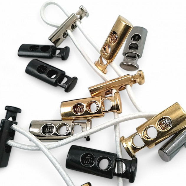 Üstten Basmalı Metal Stoper 5,5 mm Delik Çaplı İki Delikli Yassı Model - Zamak Stoper E 214