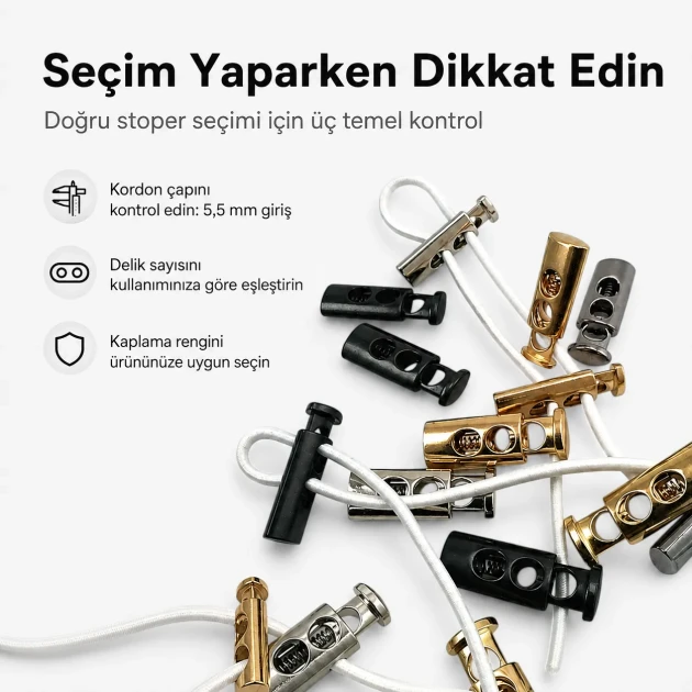 5,5 mm iki delikli üstten basmalı yassı zamak metal stoper E 214, dayanıklı ve estetik bağlantı elemanı