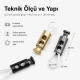 5,5 mm iki delikli üstten basmalı yassı zamak metal stoper E 214, dayanıklı ve estetik bağlantı elemanı
