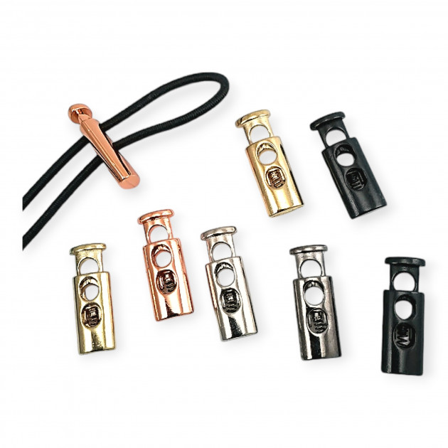 Two Hole Stopper Metal Cord Lock with 5 mm Cord Entry B0026