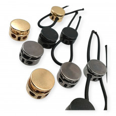 Single Push Button Cord Lock Mine Stopper 15 mm with Double Lace-Up Hole E 2206 Single Push Button Cord Lock Mine Stopper 15 mm with Double Lace-Up Hole E 2206