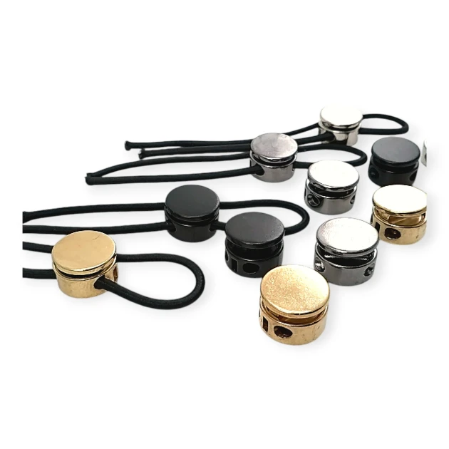 15 mm Tek Basma Düğmeli Mayın Stoper Çift Bağcık Delikli  Kordon Kilidi E 2206