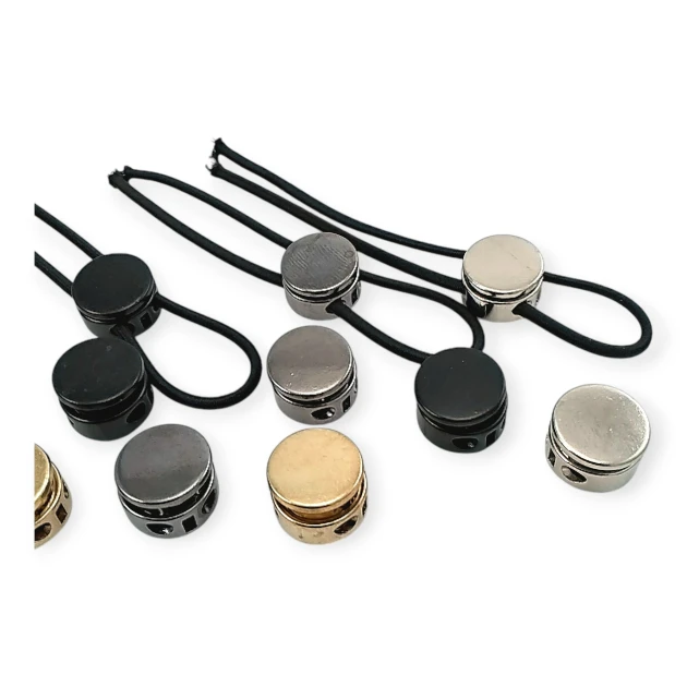 15 mm Tek Basma Düğmeli Mayın Stoper Çift Bağcık Delikli  Kordon Kilidi E 2206