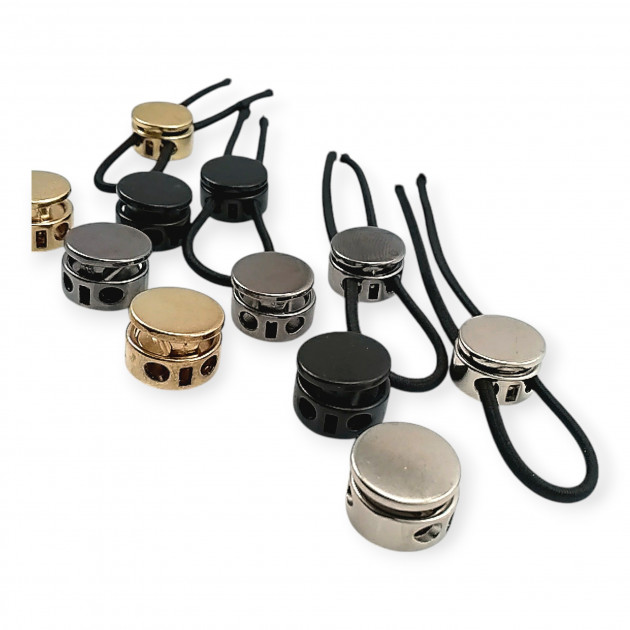 15 mm Tek Basma Düğmeli Mayın Stoper Çift Bağcık Delikli  Kordon Kilidi E 2206