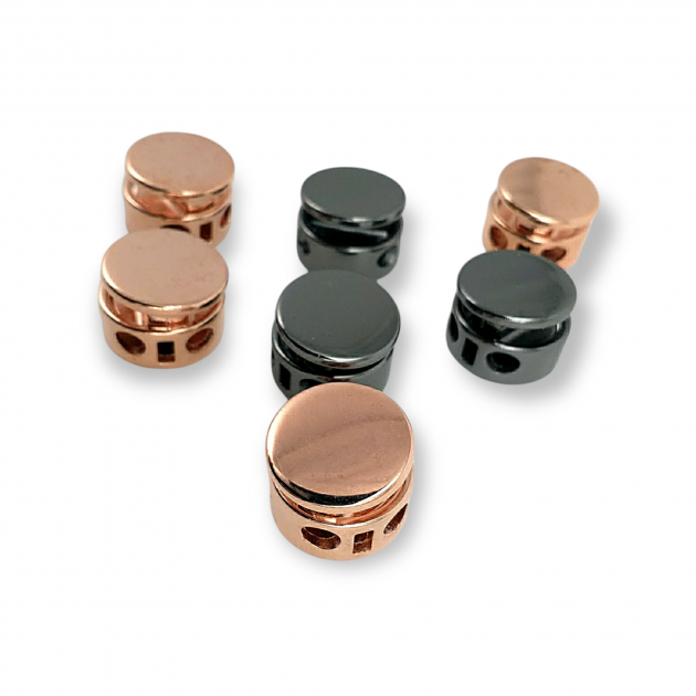 15 mm Tek Basma Düğmeli Mayın Stoper Çift Bağcık Delikli  Kordon Kilidi E 2206
