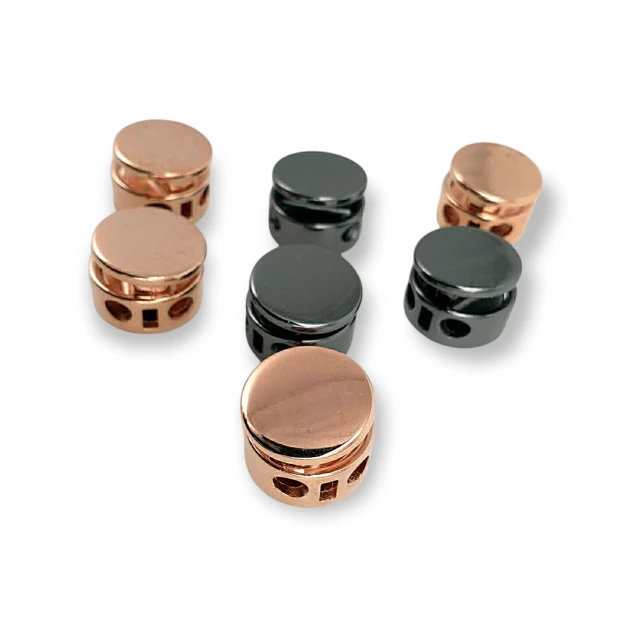 15 mm Tek Basma Düğmeli Mayın Stoper Çift Bağcık Delikli  Kordon Kilidi E 2206