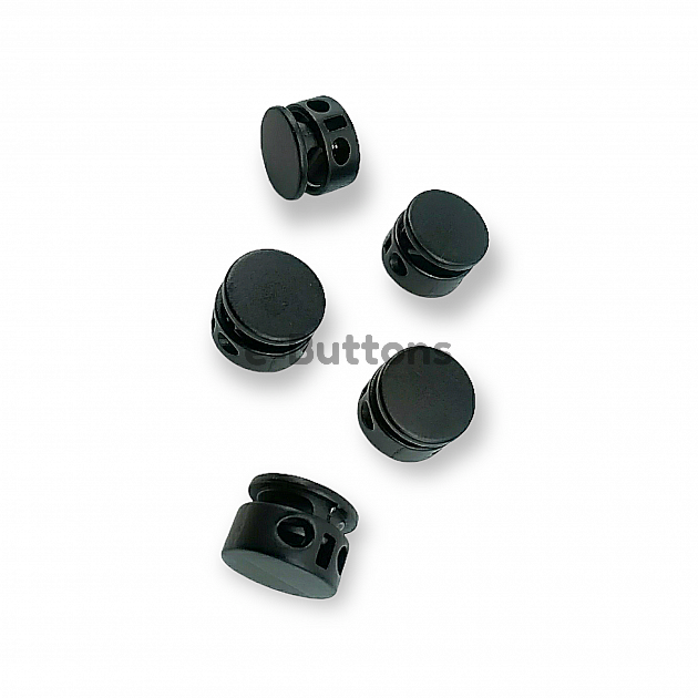 Single Push Button Cord Lock Mine Stopper 15 mm with Double Lace-Up Hole E 2206