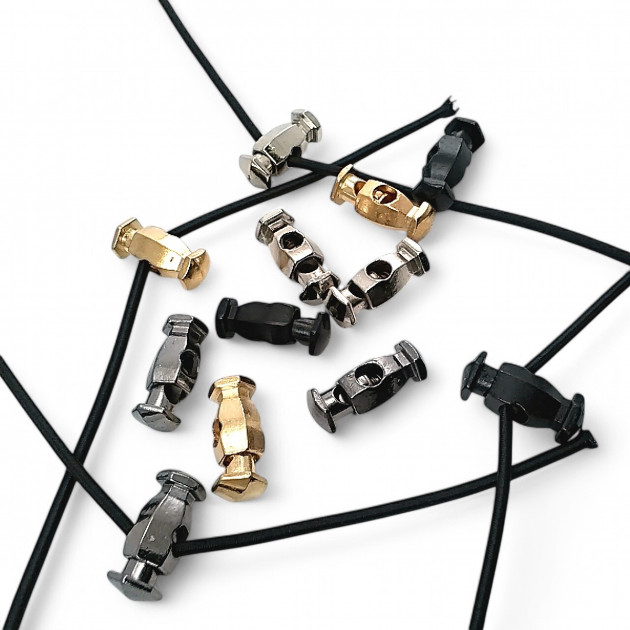 Altıgen Model Tek Delikli Metal Stoper 4,5 mm Delik Çaplı Üstten Basmalı - Zamak Stoper E 649