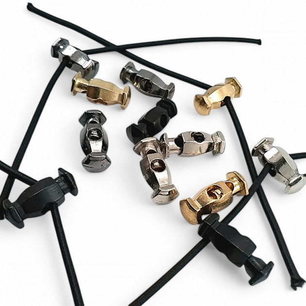 Altıgen Model Tek Delikli Metal Stoper 4,5 mm Delik Çaplı Üstten Basmalı - Zamak Stoper E 649