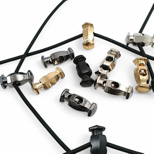 Altıgen Model Tek Delikli Metal Stoper 4,5 mm Delik Çaplı Üstten Basmalı - Zamak Stoper E 649